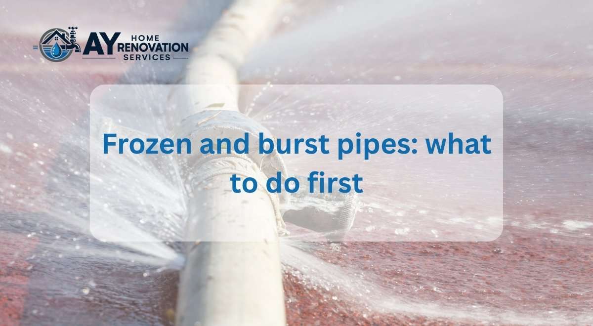 Frozen pipe in an Ontario home in winter